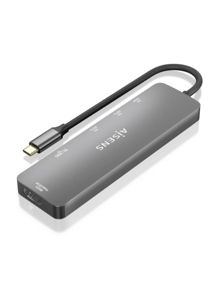 AISENS ASUC-6P016-GR base para portátil y replicador de puertos Alámbrico USB 3.2 Gen 1 (3.1 Gen 1) Type-C