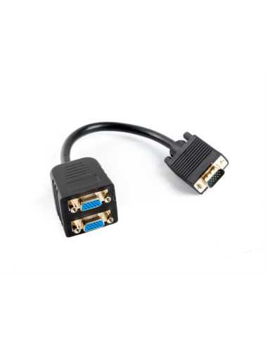Lanberg AD-0020-BK cable VGA 0,2 m VGA (D-Sub) 2 x VGA (D-Sub) Negro