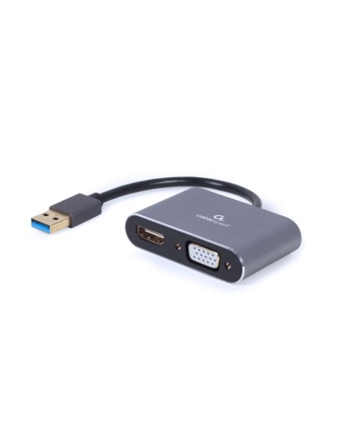 Gembird A-USB3-HDMIVGA-01 Adaptador gráfico USB 3840 x 2160 Pixeles Gris