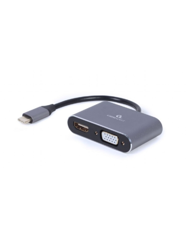 Gembird A-USB3C-HDMIVGA-01 Adaptador gráfico USB 3840 x 2160 Pixeles Gris