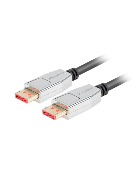 Lanberg CA-DPDP-20CU-0010-BK cable DisplayPort 1 m Negro, Plata