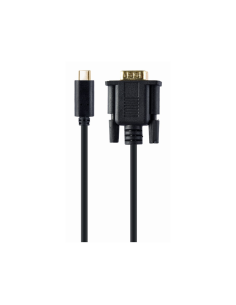 Gembird A-CM-VGAM-01 adaptador de cable de vídeo 2 m USB C VGA (D-Sub) Negro