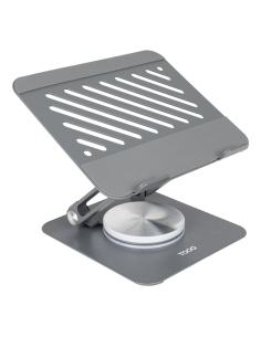 TooQ Soporte Elevador con rotación 360° y ajustable, para dispositivos de hasta 13”, Color Gris Oscuro