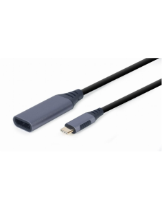 Gembird A-USB3C-DPF-01 adaptador de cable de vídeo 0,15 m USB Tipo C DisplayPort Negro, Gris