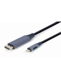 Gembird CC-USB3C-DPF-01-6 adaptador de cable de vídeo 1,8 m USB Tipo C DisplayPort Negro, Gris