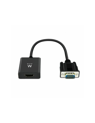 Ewent EW9866 adaptador de cable de vídeo 0,202 m VGA (D-Sub) HDMI + 3.5mm Negro