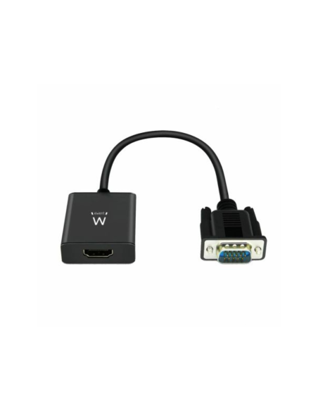 Ewent EW9866 adaptador de cable de vídeo 0,202 m VGA (D-Sub) HDMI + 3.5mm Negro
