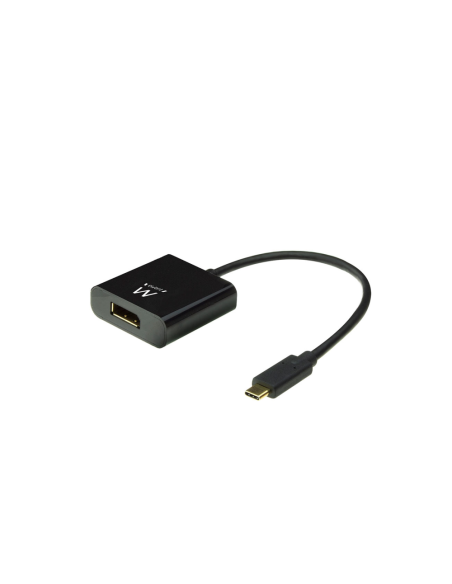 Ewent EW9825 adaptador de cable de vídeo 0,15 m USB Tipo C DisplayPort Negro