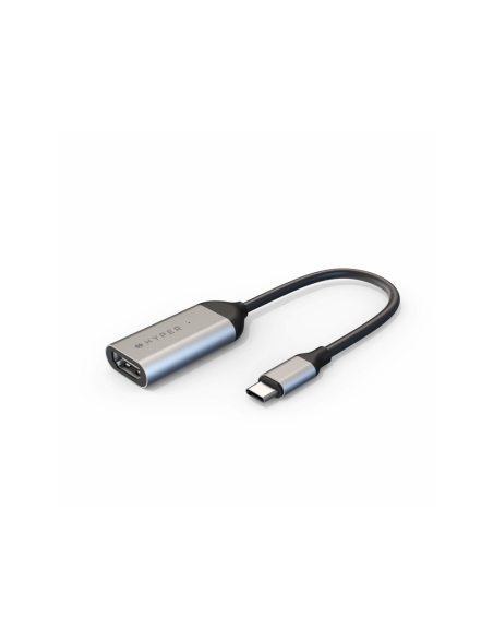 HYPER HD425A adaptador de cable de vídeo USB Tipo C HDMI Acero inoxidable