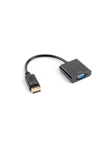 Lanberg AD-0002-BK adaptador de cable de vídeo 0,2 m VGA (D-Sub) DisplayPort Negro