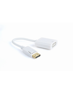 Gembird A-DPM-DVIF-002-W adaptador de cable de vídeo 0,1 m DisplayPort DVI Blanco