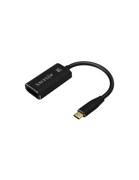 AISENS Conversor Aluminio USB-C a Displayport 8K@60Hz, USB-C/M-DP/H, Negro, 15cm