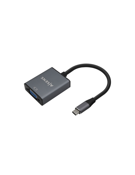 AISENS Conversor Aluminio USB-C a VGA, USB-C/M-HDB15/H, Gris, 15cm