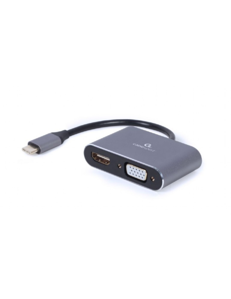 Gembird A-USB3C-HDMIVGA-01 Adaptador gráfico USB 3840 x 2160 Pixeles Gris