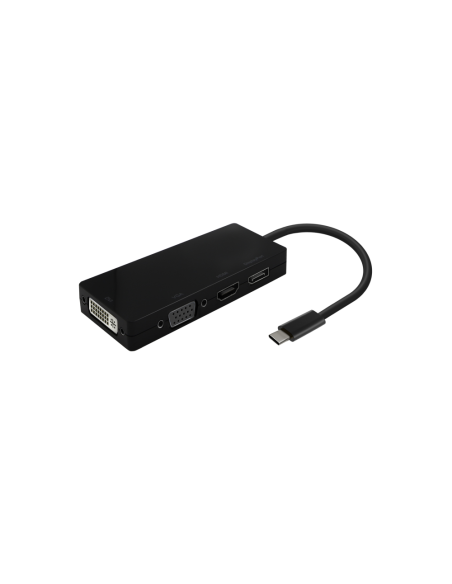 AISENS Conversor USB-C A DP/DVI/HDMI/VGA, USB-C/M-DP/H-DVI/H-HDMI/H-Vga/H, Negro, 15cm