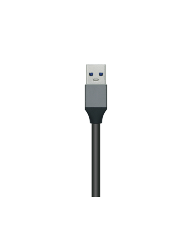 AISENS Hub USB3.0 Aluminio, Tipo A/M - 4x Tipo A/H, Negro, 10 cm