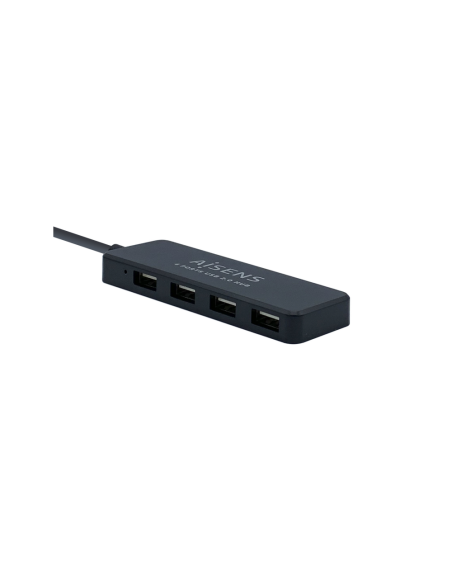 AISENS Hub USB 2.0, Tipo A/M - 4 x Tipo A/H, Negro, 30 cm