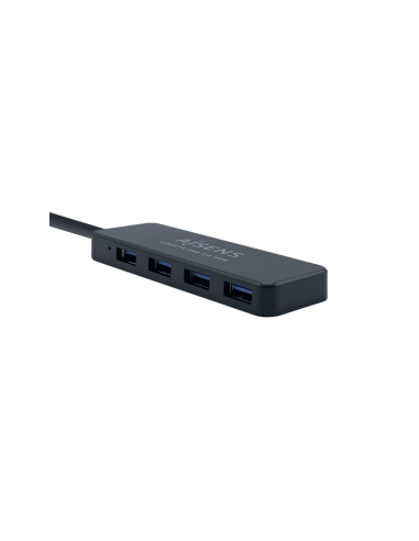 AISENS Hub USB 3.0, Tipo A/M - 4 x Tipo A/H, Negro, 30 cm