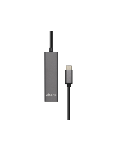 AISENS Hub USB 3.1 USB-C, USB-C/M - 4 x Tipo A/H, Gris, 15 cm