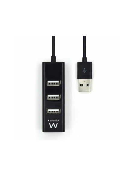 Ewent EW1123 hub de interfaz USB 2.0 480 Mbit/s Negro