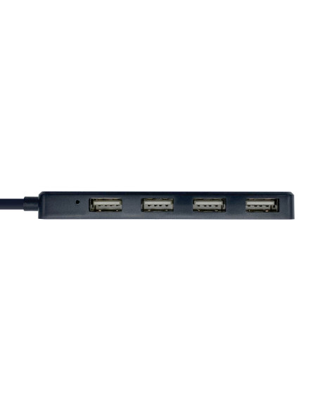 AISENS Hub USB 2.0, Tipo A/M - 4 x Tipo A/H, Negro, 30 cm