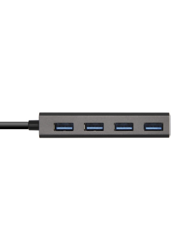 AISENS Hub USB 3.1 USB-C, USB-C/M - 4 x Tipo A/H, Gris, 15 cm