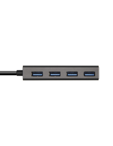 AISENS Hub USB 3.1 USB-C, USB-C/M - 4 x Tipo A/H, Gris, 15 cm