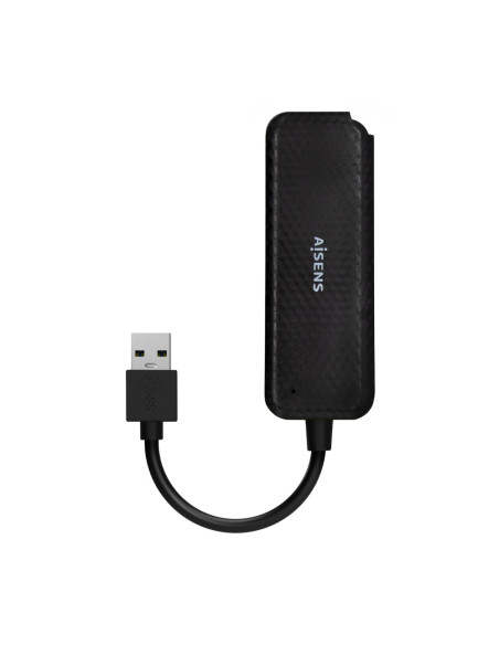 AISENS Hub USB 3.0, Tipo A/M-4x Tipo A/H, Negro, 15cm