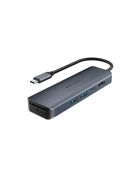 HYPER HD4003GL USB 3.2 Gen 1 (3.1 Gen 1) Type-C 10000 Mbit/s Azul, Gris
