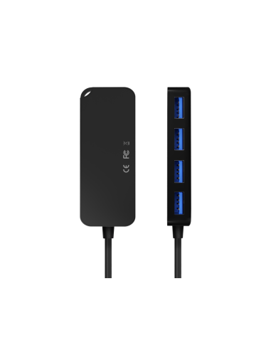 AISENS Hub USB 3.1 USB-C, USB-C/M-4x Tipo A/H, Negro, 15cm