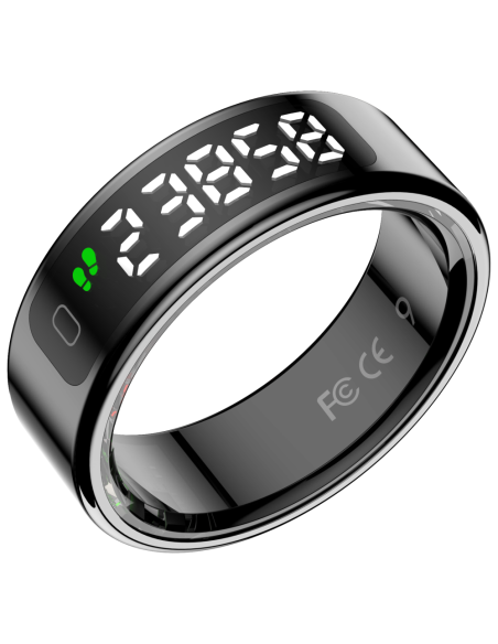 Leotec LESR01K08 rastreador de actividad LED Anillo inteligente rastreador de actividad IPX8 Negro
