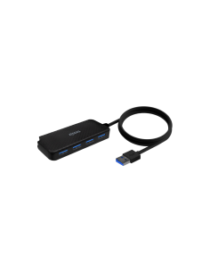 AISENS Hub USB 3.0, Tipo A/M-4x Tipo A/H, Negro, 60cm