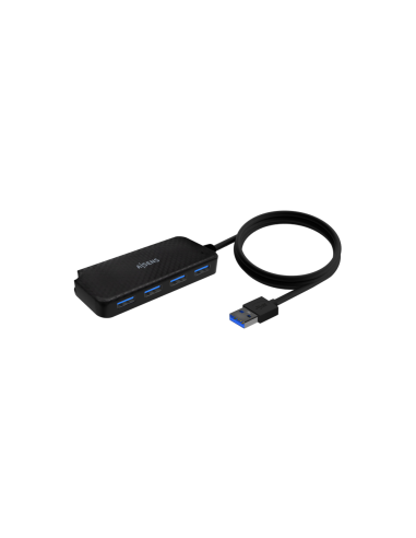 AISENS Hub USB 3.0, Tipo A/M-4x Tipo A/H, Negro, 60cm