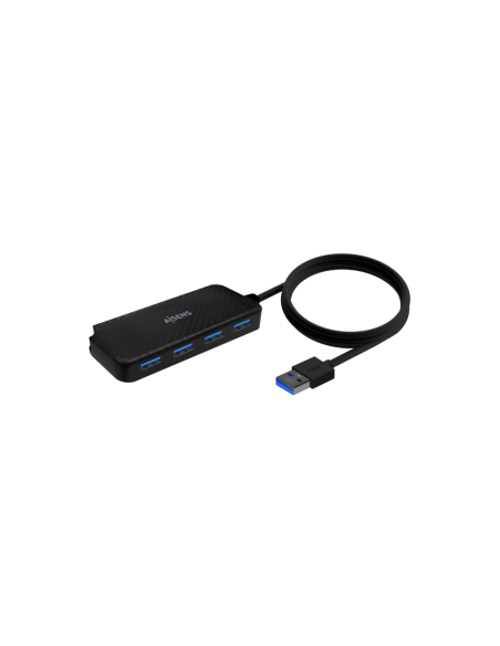 AISENS Hub USB 3.0, Tipo A/M-4x Tipo A/H, Negro, 60cm