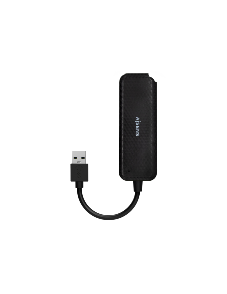 AISENS Hub USB 3.0, Tipo A/M-4x Tipo A/H, Negro, 15cm