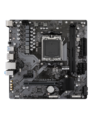 GIGABYTE A620M H Placa base - Soporta CPUs AMD Ryzen 8000, VRM digital de 5+2+2 fases, hasta 7200MHz DDR5 (OC), 1xPCIe 4.0 M.2, 