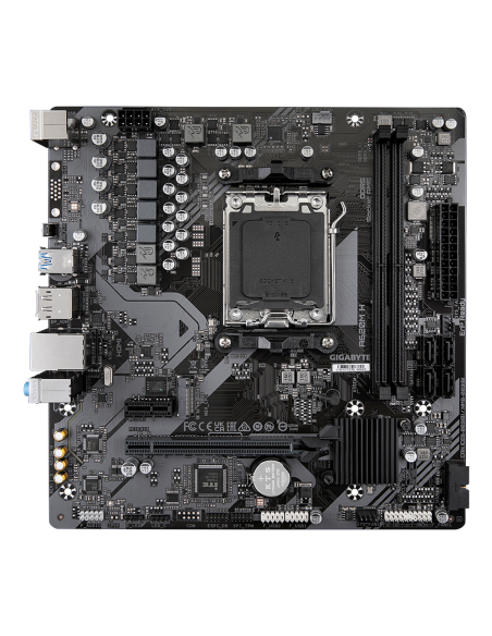GIGABYTE A620M H Placa base - Soporta CPUs AMD Ryzen 8000, VRM digital de 5+2+2 fases, hasta 7200MHz DDR5 (OC), 1xPCIe 4.0 M.2, 