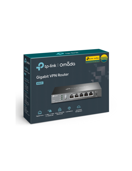 TP-Link Omada ER605 router Gigabit Ethernet Negro