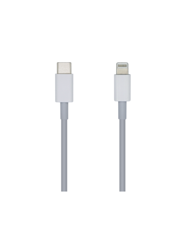 AISENS Cable USB 2.0 USB-? A Lightning PD 2A, Lightning/M-USB-?/M, Blanco, 2.0m