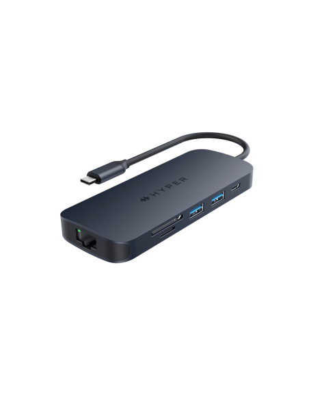 HYPER HD4004GL hub de interfaz USB 3.2 Gen 1 (3.1 Gen 1) Type-C 10000 Mbit/s Azul, Gris