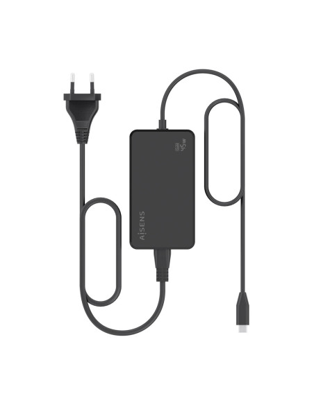 AISENS Cargador De Sobremesa GaN 45W PD3.0 1xUSB-C 1.8m, Negro