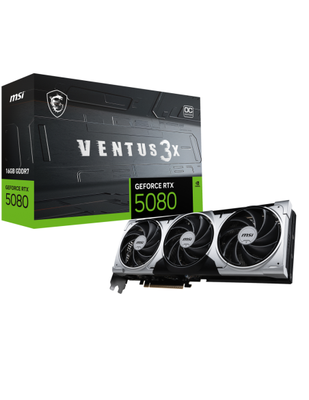MSI VENTUS GEFORCE RTX 5080 16G 3X OC PLUS tarjeta gráfica NVIDIA 16 GB GDDR7