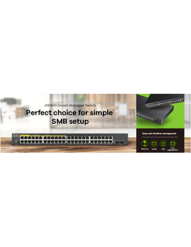 Zyxel GS1900-48-EU0102F switch L2 Gigabit Ethernet (10/100/1000) Negro