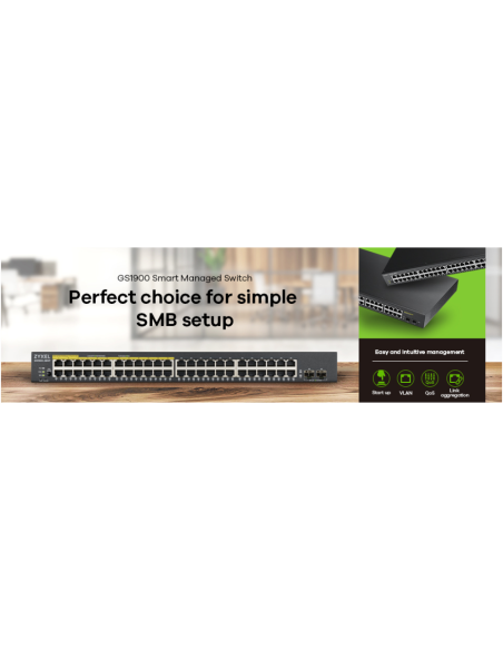 Zyxel GS1900-48-EU0102F switch L2 Gigabit Ethernet (10/100/1000) Negro