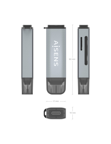 AISENS ASCR-2C10-GR lector de tarjeta USB 3.2 Gen 1 (3.1 Gen 1) Type-C