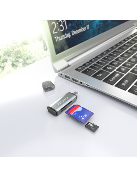 AISENS ASCR-2C10-GR lector de tarjeta USB 3.2 Gen 1 (3.1 Gen 1) Type-C