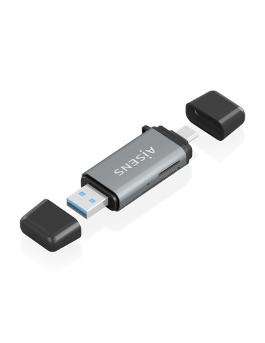 AISENS ASCR-2AC11-GR lector de tarjeta USB 3.2 Gen 1 (3.1 Gen 1) Type-A/Type-C