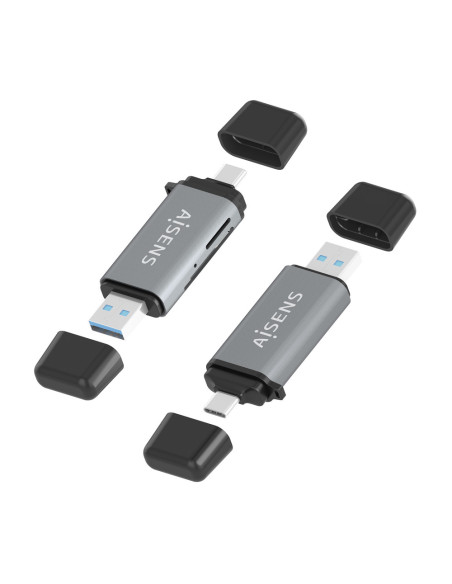 AISENS ASCR-2AC11-GR lector de tarjeta USB 3.2 Gen 1 (3.1 Gen 1) Type-A/Type-C