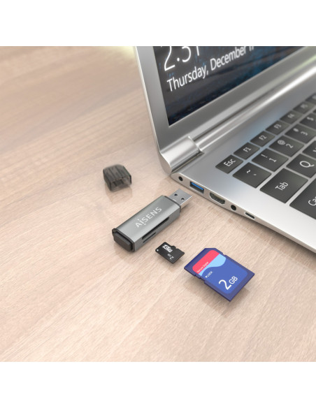 AISENS ASCR-2A09-GR lector de tarjeta USB 3.2 Gen 1 (3.1 Gen 1) Type-A