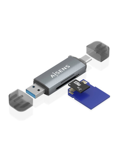 AISENS ASCR-2AC08-GR lector de tarjeta USB 3.2 Gen 1 (3.1 Gen 1) Type-A/Type-C